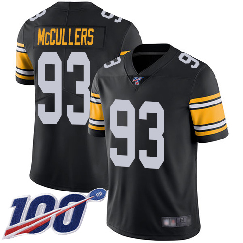 Men Pittsburgh Steelers Football 93 Limited Black Dan McCullers Alternate 100th Season Vapor Untouchable Nike NFL Jersey